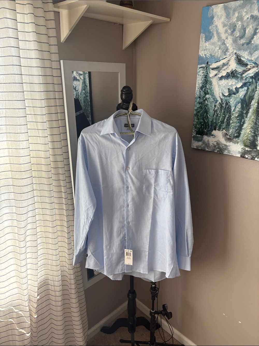 Van Heusen Light Blue Men's Long-Sleeve Dress Shirt